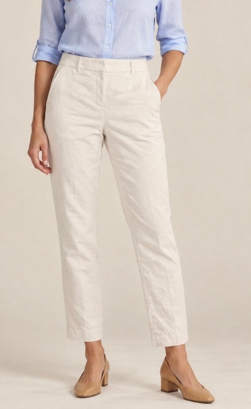 Ann Taylor Ivory Tailored Straight Leg Pants Size 2